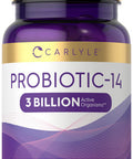Carlyle Probiotic For Women & Men | 3 Billion Cfu | 60 Capsules | 14 Strains | Non-Gmo & Gluten Free
