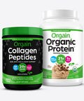Orgain Grass Fed Hydrolyzed Collagen Peptides Protein Powder with Orgain Organic Plant Based Protein Powder Iced Coffee