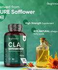 Weightworld CLA Supplement 3000mg - 180 High Strength Softgels - 80% Active Isomers Conjugated Linoleic Acid from Safflower Oil - Pre Workout Diet Supplement (Alternative of L-Carnitine) for Men & Women