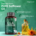 Weightworld CLA Supplement 3000mg - 180 High Strength Softgels - 80% Active Isomers Conjugated Linoleic Acid from Safflower Oil - Pre Workout Diet Supplement (Alternative of L-Carnitine) for Men & Women