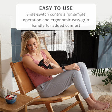 Homedics Portable Full Body Vibration Massager, Effective Targeted And Full-Body Massage, High & Low Intensity Levels, Ergonomic Easy-Grip Handle 3 Interchangeable Attachments, 2 Aa Batteries Included