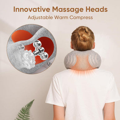 Howdy Neck Massager With Heat, Heated Neck Massager Pillow For Deep Tissue Relax, Portable Neck Massage Pillow For Women Men Traveling