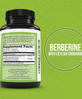 Berberine with Ceylon Cinnamon 1200mg Berberine 100mg Organic Ceylon Cinnamon 120 Veggie Capsules Healthy Immune System Cardiovascular Heart Gastrointestinal Wellness 2 Pack