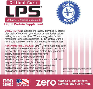 Nutritional Designs Lps Liquid Collagen & Whey Protein Supplement, Sugar-Free, Non-Gmo Drink, Promotes Healthy Skin & Hair For Men & Women. (Critical Care) Peach Mango