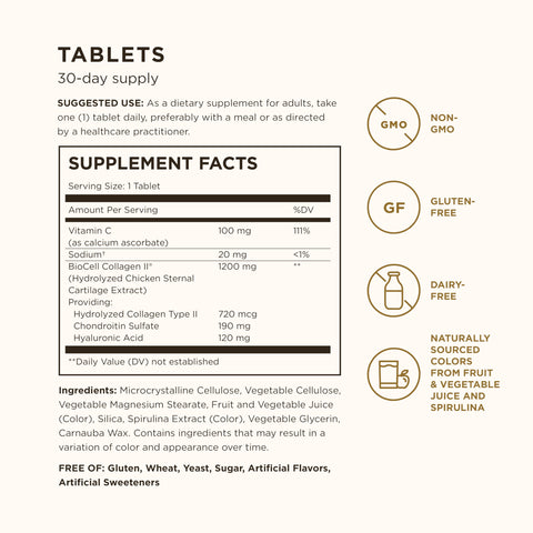 Solgar Collagen Hyaluronic Acid Complex 30 Tablets - Hydrolyzed Collagen Type 2 - Helps With Fine Lines & Wrinkles - Boosts Skin Collagen & Elasticity - Non-Gmo Gluten & Dairy Free 30 Servings