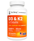 Dr. Bergs Vitamin D3 and K2 10,000 iu 120 Capsules