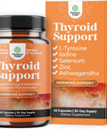 Herbal Thyroid Support Complex - Iodine Thyroid Supplement With L Tyrosine Bladderwrack Kelp Selenium And Ashwagandha - Mood Enhancer Energy Supplement For Thyroid Health - 60 Halal Capsules