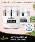 New Age Retinol Cream Neck & Facial Moisturizer Serum with Hyaluronic Acid, Vitamin E - Anti Aging Formula Reduces Wrinkles, Fine Lines-Day and Night Cream 1.7 Fl Oz - 2 Pack - Retinol