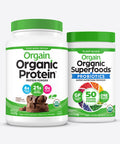 Orgain Bundle Original Superfoods Powder and Chocolate Protein Powder Made without Gluten NonGMO
