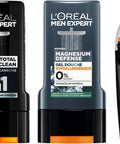 L'Oreal Paris Men Expert Routine Shower Gel & Deodorant For Men 2 X Shower Gel 1 X Shower Gel Magnesium Defense 2 X Carbon Protect Deodorant