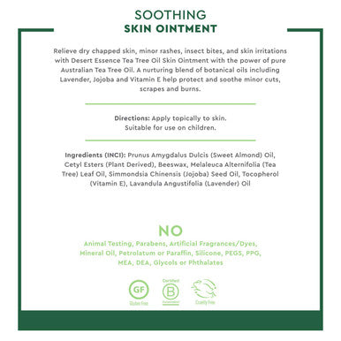 Desert Essence Tea Tree Oil Skin Ointment - 1 Fl Ounce - Pack of 6 - Jojoba & Lavender Essential Oils - Vitamin E - Sweet Almond Extract - Moisturizer For Dry Skin, Skin Irritations, Cuticles