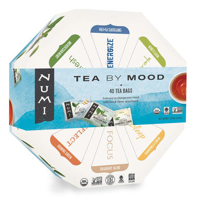 Numi Organic Tea By Mood Set 40 Tea Bag Assortment Premium Organic Black Pu-erh Green Mate Rooibos & Herbal Teas