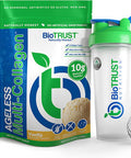 Biotrust Ageless Multi Collagen 5-In-1 Protein Powder (Vanilla) Blenderbottle Bundle