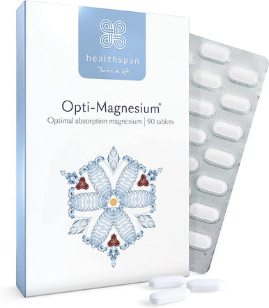 Healthspan Opti-Magnesium | 90 Tablets | Easily Absorbed | Added Vitamin D3 | Inulin | Vegetarian
