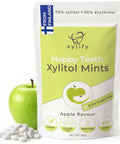 Xylitol Mints for Oral Care - Apple flavor, with Xylitol and Erythritol, Sugar Free Candy, Happy Teeth dental mints from Finland, 5 oz - 265 mints
