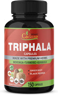 Organic Cadane Triphala Extract Capsules 5375Mg 5 Months Supply With Turmeric Guggulu Ginger Black Pepper Moringa - Support Digestion Health & Immune System