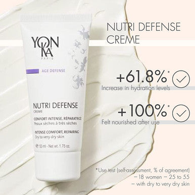 Yon-Ka Nutri-Defense Creme (50ml) Nourishing Dry Skin Facial Moisturizer, Rich Shea Butter Treatment Cream with Prebiotics and Probiotics, Dry and Sensitive Skin, Paraben-Free