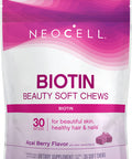 NeoCell Biotin Bursts, 10,000 mcg, Acai Berry Flavor, 30 Soft Chews (Package May Vary)