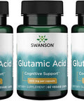 Swanson Amino Acid Glutamic Acid 500 Milligrams 60 Veg Capsules (Pack of 3)