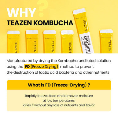 Teazen 3 Flavors 40 Sticks Variety Pack Grapefruit Drink Mix (20 Sticks) and Kombucha Lemon Citron Flavor (20 Sticks)