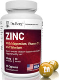 Dr. Berg Zinc 30Mg Enhanced With Magnesium Vitamin D3 Selenium and Copper Zinc Supplements For Men and Women Chelated Zinc For Immune Skin Hair and Nails Support 60 Capsules