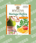 Hyleys Moringa Oleifera and Green Tea Mango Flavor - 50 Tea Bags - Superfood Miracle Tree Tea with Dried Moringa Oleifera Leaves