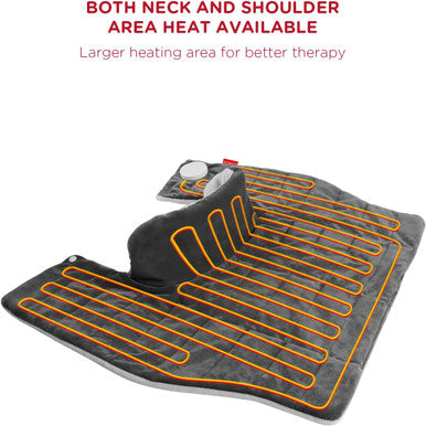 Heating Pad For Neck And Shoulders And Back, Comfytemp Fsa Hsa Eligible Weighted Electric Heat Pad For Pain Relief, 2.6Lb Large Heated Wrap, 9 Heat Settings, 11 Auto-Off, Women Men Birthday Gifts Gray