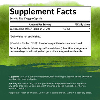 Swanson Lactobacillus Gasseri Probiotic Supplement Supporting Digestive Health with 3 Billion CFU Design Release Satiety and Fat Metabolism Support (60 Veggie Capsules)