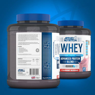 Applied Nutrition Critical Whey Protein Powder Shake Gold Muscle Building Supplement with Glutamine & High Standard Amino Acids BCAA 2.27kg - Servings 67 (Strawberry Milkshake)
