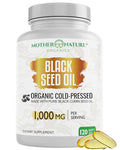 Mother Nature Organics Superfoods for Organic Living Black Seed Oil Capsules - 120 Count (Organic, Non-Gmo Liquid) Premium Cold Pressed Black Cumin Seed Oil - 500Mg Each, 1000Mg Per Serving W/Omega 3,6, 9