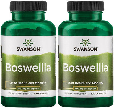Swanson Boswellia - Herbal Supplement Promoting Joint Support - Ayurvedic Herb for Joint Flexibility & Mobility Support - Made with Boswellia Serrata Resin - (100 Capsules) 2 Pack