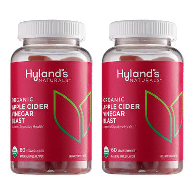 Hyland's Organic Apple Cider Vinegar Gummy Vitamins, Digestive Health Support, 60 Vegan ACV Gummies (2 Pack) s