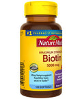 Nature Made Maximum Strength Biotin 5000 Mcg Dietary Supplement May Help Support Healthy Hair Skin & Nails 120 Softgels