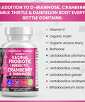 Vaginal Probiotics For Women + Prebiotics 20 Billion Cranberry Pills 30,000Mg With D-Mannose 500 Mg For Urinary Tract Health