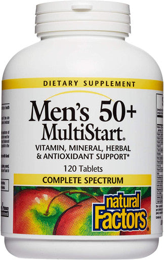 Natural Factors Mens 50 MultiStart Daily Multivitamin Nutritional Support for Immune and Prostate Health 120 tablets 60 servings