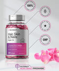 Hair Skin and Nails Vitamins 300 Softgels with Biotin and Collagen Infused with Argan Oil and Coconut Oil Non-GMO Gluten Free Supplement by Horbaach