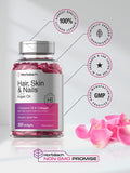 Hair Skin and Nails Vitamins 300 Softgels with Biotin and Collagen Infused with Argan Oil and Coconut Oil Non-GMO Gluten Free Supplement by Horbaach