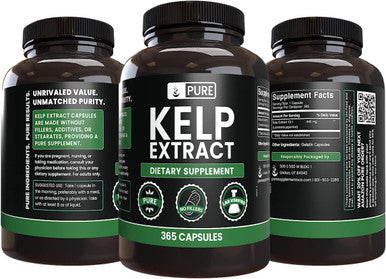 PURE ORIGINAL INGREDIENTS Kelp Extract (365 Capsules) No Magnesium Or Rice Fillers, Always Pure, Lab Verified