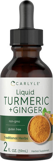 Carlyle Liquid Turmeric And Ginger Supplement | 2 Fl Oz | With Black Pepper | Vegan, Non-Gmo, Gluten Free