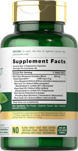 Carlyle Citrus Bergamot | 1500mg Complex | 120 Capsules | Non-GMO Gluten Supplement