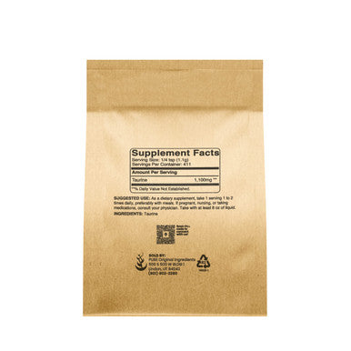 PURE ORIGINAL INGREDIENTS Taurine Powder (1 Lb) Dietary Supplement, Always Pure, No Additives