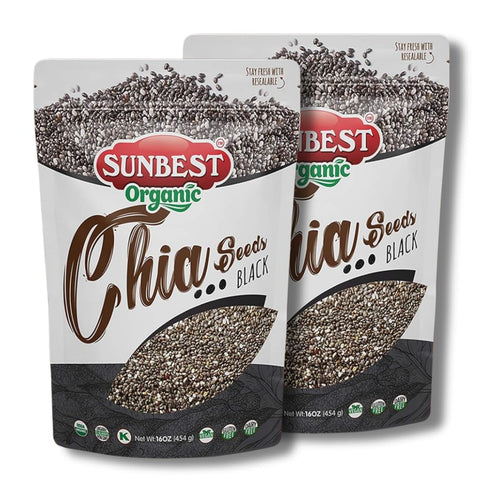 Sunbest Natural Organic Super Seeds Mix, 2-Pack Ã¢â‚¬â€œ Raw Chia, Flax Seed, Hemp, Pumpkin & Sunflower Seeds Ã¢â‚¬â€œ Great For Trail Mix, Smoothies & Salads Ã¢â‚¬â€œ Superfood Blend Rich in Protein & Fiber (32 oz)