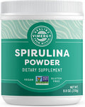 Vimergy Natural Spirulina Powder, 83 Servings Super Greens Powder Nutrient Dense Blue-Green Algae Superfood for Smoothies & Juices Immune Support - Non-GMO, Gluten-Free, Vegan & Paleo (250g)