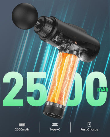 Ayura Massage Gun Deep Tissue, Percussion Muscle Massage Gun With 9 Heads 30-Speed Levels, Portable Handheld Massager Gun For Back Whole Body, Gifts For Athletes Men Women (Black)