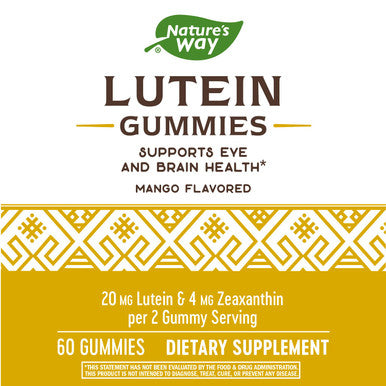 Nature'S Way Lutein Gummies With Zeaxanthin, Eye Health And Brain Function Supplement*, Mango Flavored, 60 Count