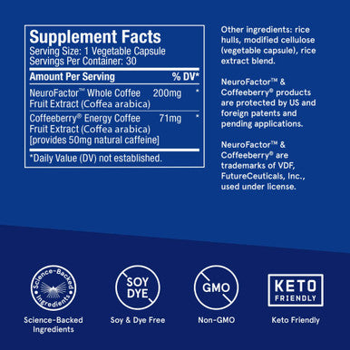 Bulletproof Energy And Focus Capsules, 30 Count, Natural Source Of Caffeine Supplement For Memory And Clarity (Formerly Neuromaster)