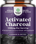 Natures Craft Cleanse and Detox Activated Charcoal Capsules - Purifying Detox Pills with 1200mg Per Serving Coconut Charcoal Powder for Bloating Relief and Body Detox Cleanse - Active Charcoal for Gut Health-180ct