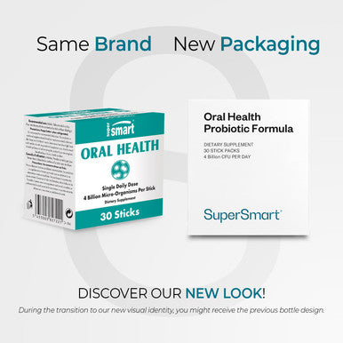 Supersmart Oral Health 4 Probiotic Strains with Lactobacillus Reuteri Rhamnosus to Boost Oral Care Bad Breath Treatment NonGMO Gluten Free 30 Sticks