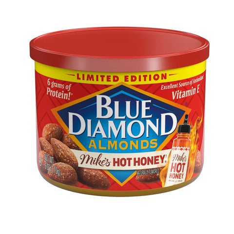 Blue Diamond Almonds, Classic Blueberry Flavored Sweet Snack Nuts, Non-GMO, Kosher, and No Gluten Ingredients or Artificial Flavors, Great size for On-the-go, Lunch, Adults and Kids, 6oz Can