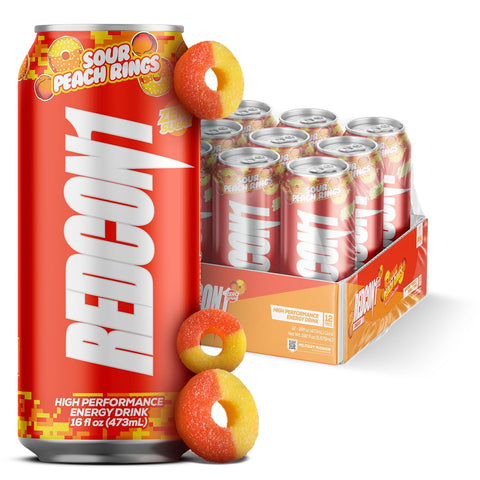 REDCON1 Energy High Performance Drink, Cali Splash - Zero Sugar Energy Drink with Alpha GPC Nootropic - 200mg of Natural Caffeine from Green Coffee Beans - Vitamin B6, B12 & B5 to Boost Mood (12 ct)